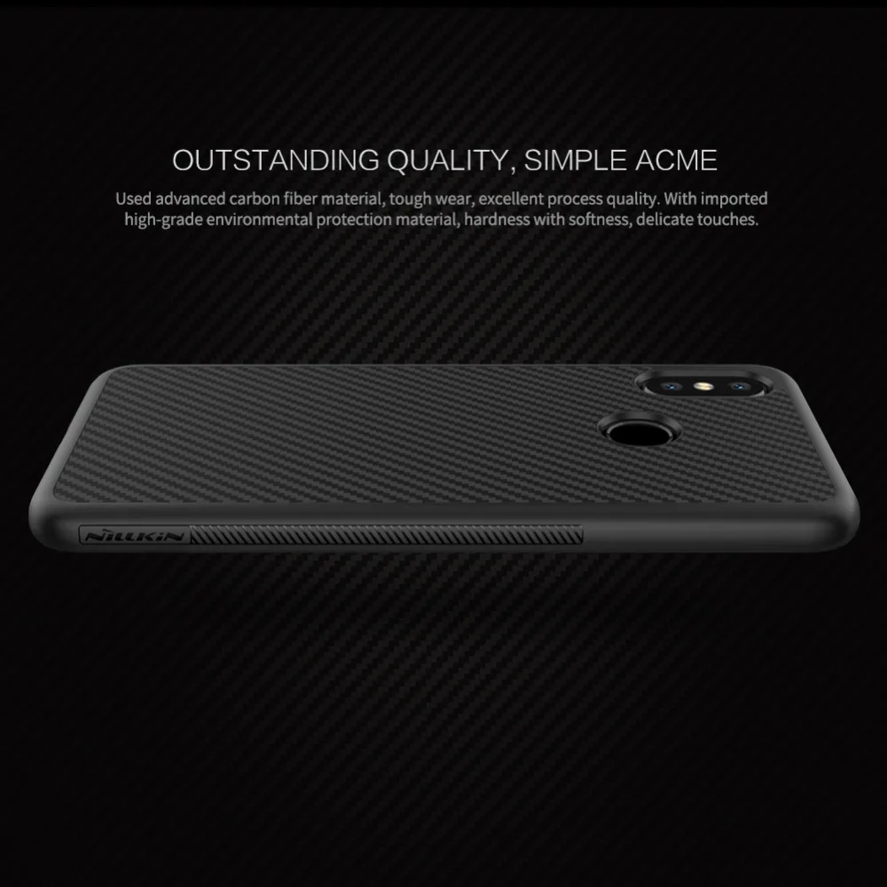 Для Xiaomi Mi 8 Nillkin synthetic fiber сотовый Чехол для телефона для Xiaomi Mi 8 твердый карбоновый ПК пластик задняя крышка TPU мягкий чехол