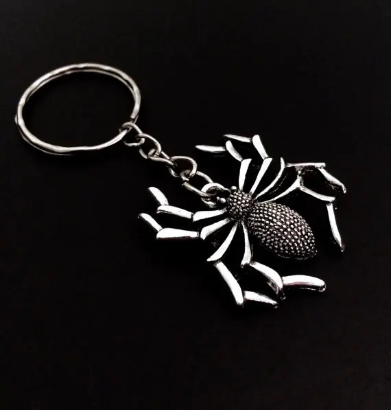 Большой Тарантул готический Черная Вдова паук Хэллоуин Kechain брелок модный