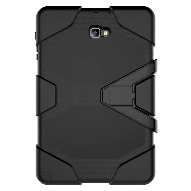 Армированный чехол с подставкой Funda для samsung Galaxy Tab A A6 10,1 P580 P585 чехол для планшета противоударный сверхмощный стенд - Цвет: Black