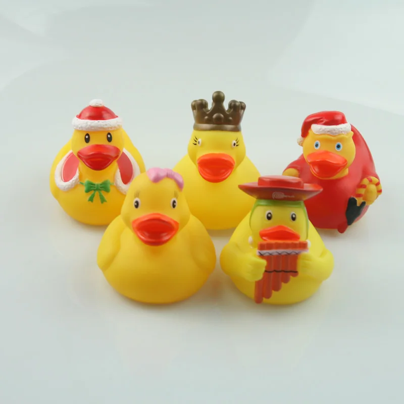 Резиновая уточка милый ребенок воды для ванной игрушка Рождество Корона резиновая утка классический подарок мальчик девочка