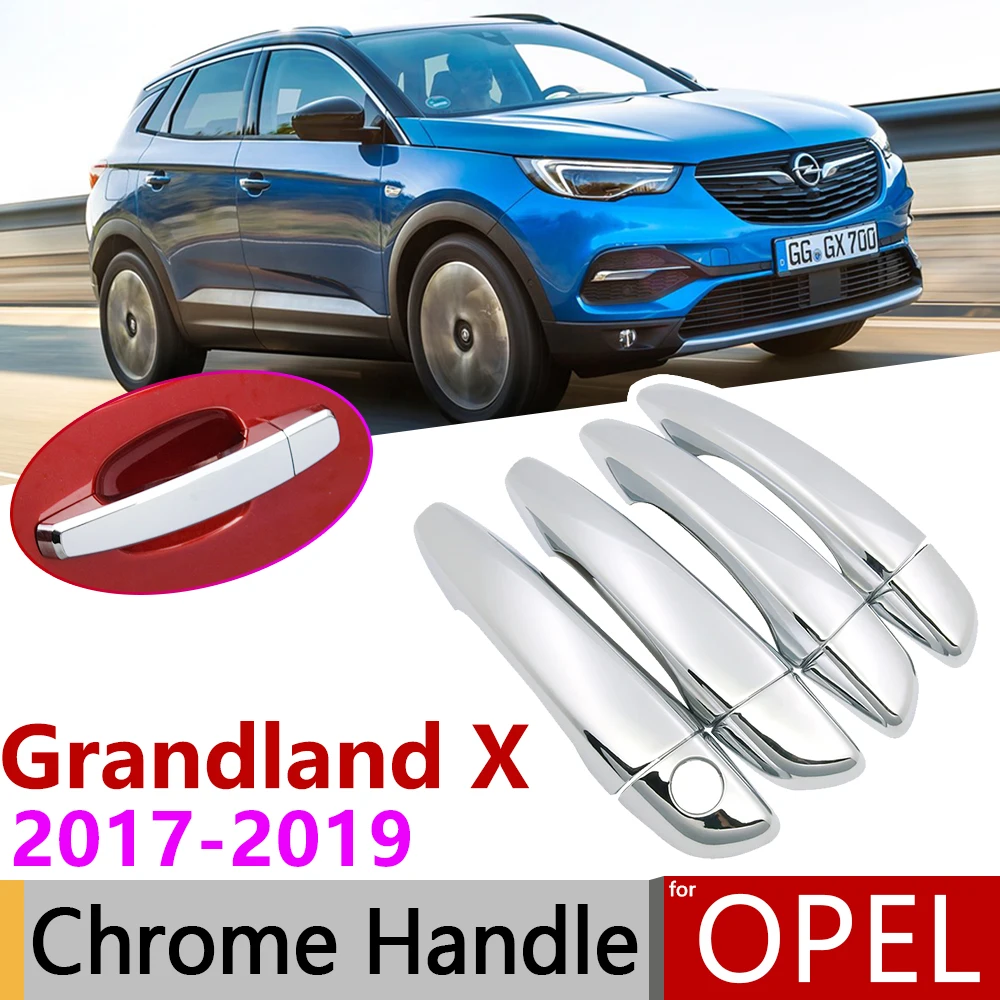 Накладка на дверную ручку автомобиля хромированная для Opel Vauxhall Grandland X 2017 ~ 2019