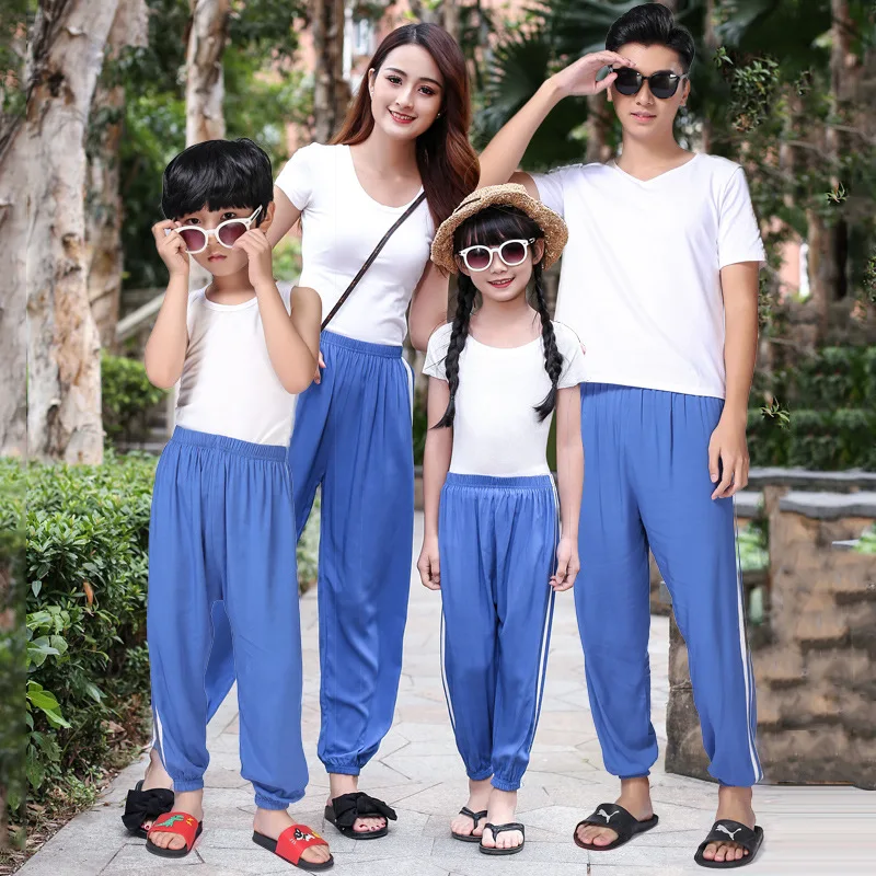 Летние штаны-шаровары одинаковая семейная одежда повседневные брюки для матери