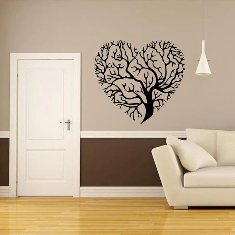 3d обои Дерево Любви Творческий Наклейки на стену Гостиная Спальня ТВ Задний план