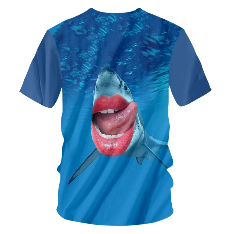 OGKB Сексуальная Акула 3D мужская повседневная Уличная одежда с круглым вырезом