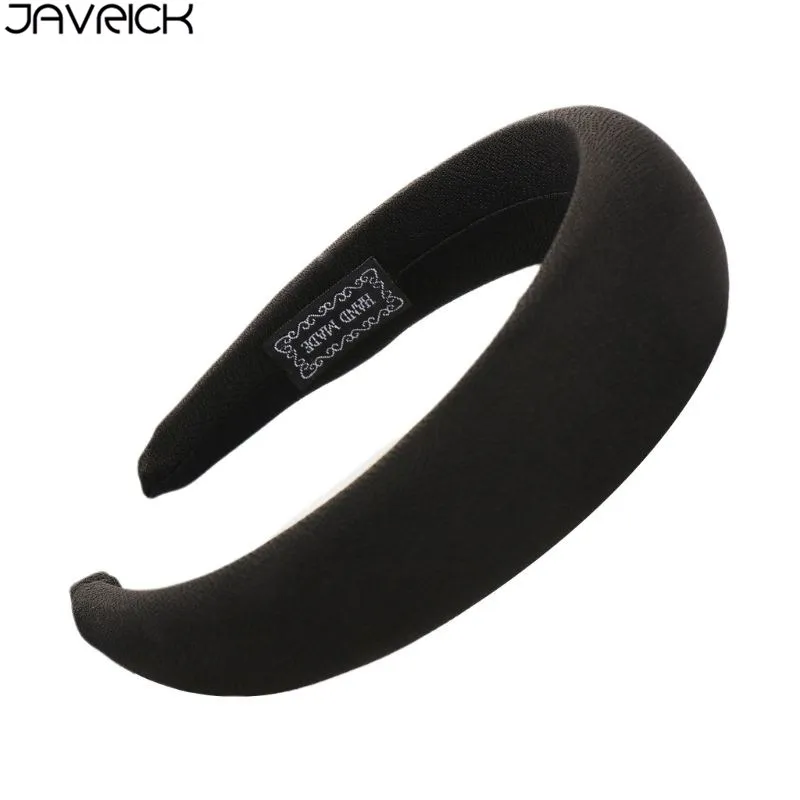 Black Корейские женские мягкие уплотненные губки широкая повязка на голову для женщин сладкий карамельный цвет обруч для волос окантовка текстурированная поверхность Банкетный головной убор - Цвет: Black