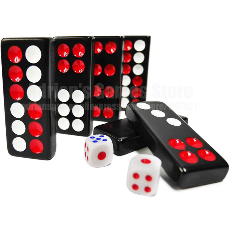 4 размера черный домино Пай Гоу 32 шт с 2 кубиками Настольная Игра игры Jogos de