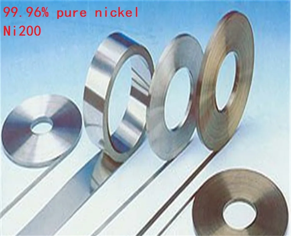 

99.96% Pure Nickel Plate Strap Strip Sheets pure nickel for Battery electrode Spot Welding Machine 0.2mm x 8mm x 5000mm 5m/roll