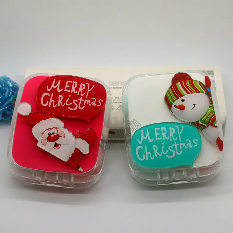 Милый Рождественский акриловый чехол LIUSVENTINA для контактных линз сделай сам с