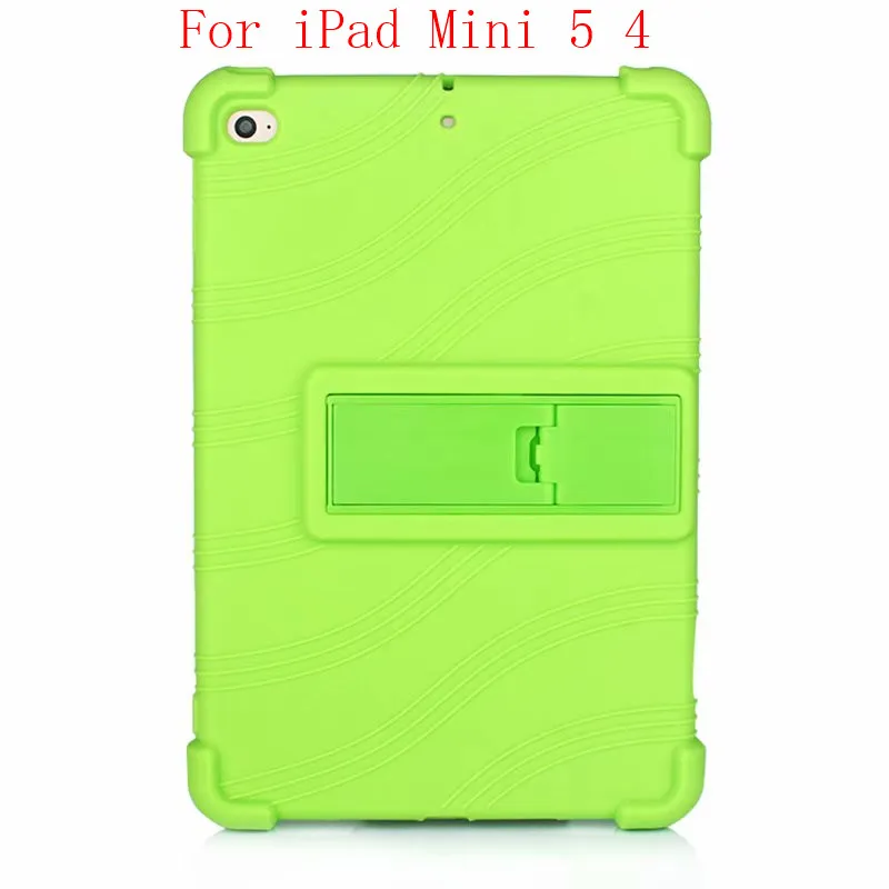 Силиконовый чехол для Apple iPad Mini 5 чехол для детей противоударный для iPad Mini 4 3 2 1 мягкие чехлы - Цвет: Mini 5 4 Green