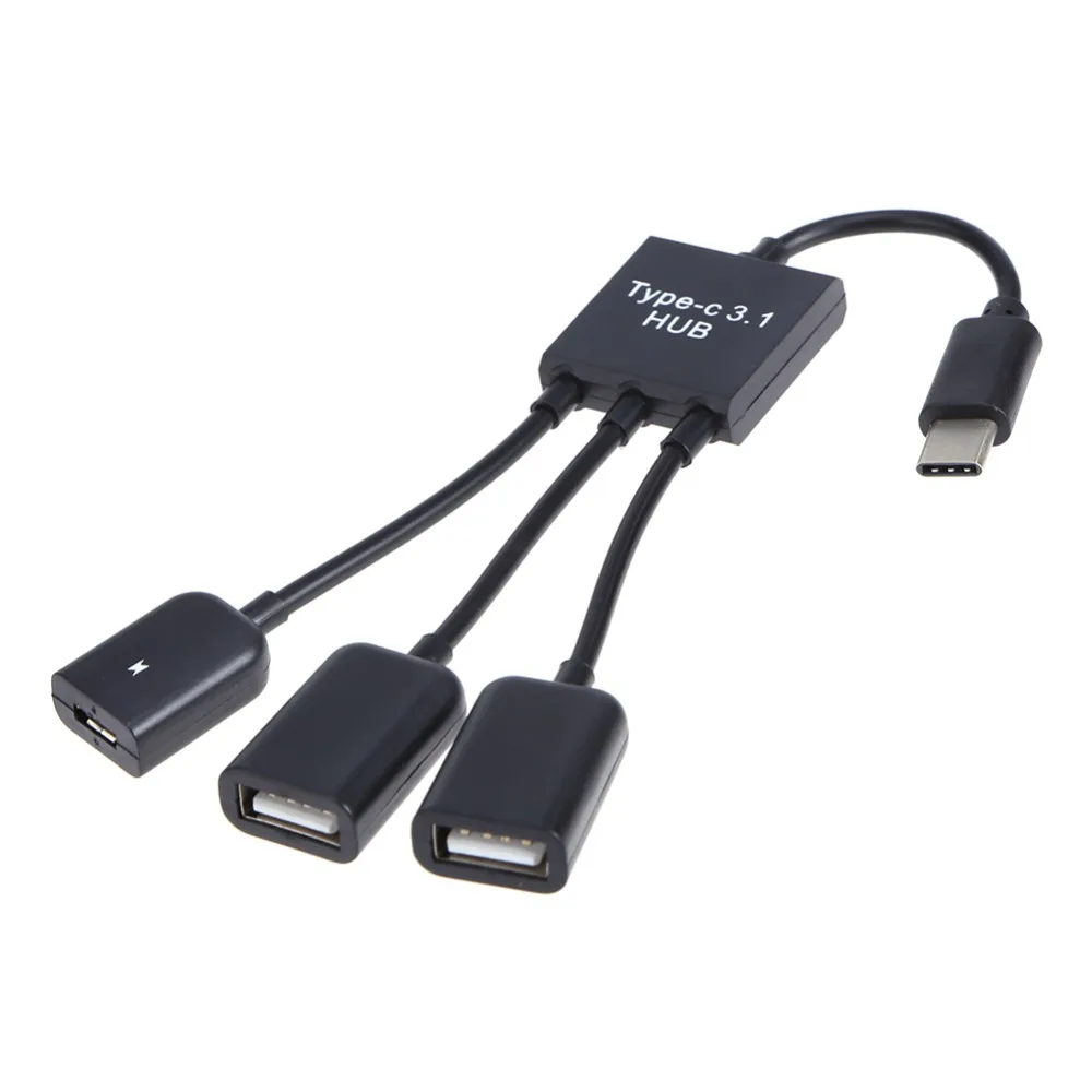 USB3.1 Type-C Type C с двумя 2 портами USB2.0 Hub + Micro usb-хаб OTG адаптер удлинитель кабель для Macbook
