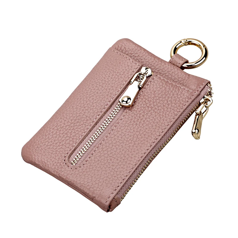 bean pink Для мужчин и женщин, мягкая кожа, на молнии, карман, кошелек, сумка, кошелек, подарок, новая модная многоцветная мини-посылка для монет, с кольцом для ключей - Цвет: bean pink