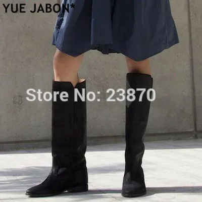 Зимние женские ботинки Кожаные прямые высокие без шнуровки визуально