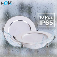 10 pcs lot dimmable waterproof led down lights 5w 7w 9w 12w 15w 18w downlight outdoor leds ceiling lamp for bathroom bulb
