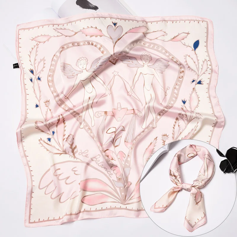 Libra Twelve Constellation, дизайн, 12 цветов, роскошный бренд, квадратный шелковый шарф для женщин, шерсть, искусственный шелк, 70*70 см, весенний платок, узкий - Цвет: Libra
