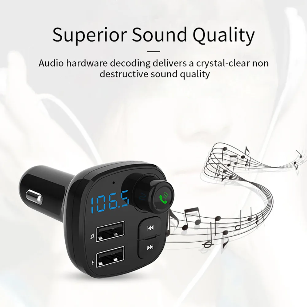 Bluetooth Handsfree Беспроводные FM передатчики lcd Dual USB 3.1A USB Автомобильные MP3-плееры Bluetooth FM передатчики