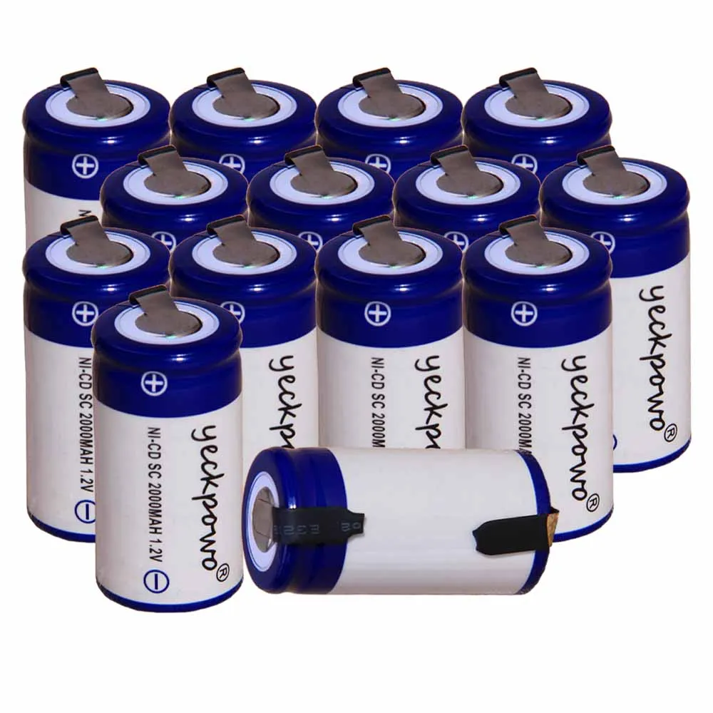 Самая низкая цена 14 шт аккумулятор SC 1 2 v батареи перезаряжаемые 2000 mAh nicd Батарея