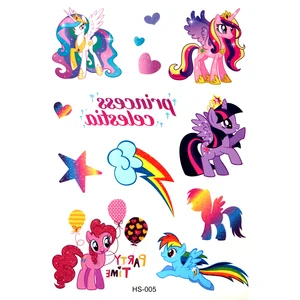 Милый Единорог водонепроницаемый временный тату Пегас искусственная Татуировка дети Радуга татуировки Временные наклейки лошадь Хна