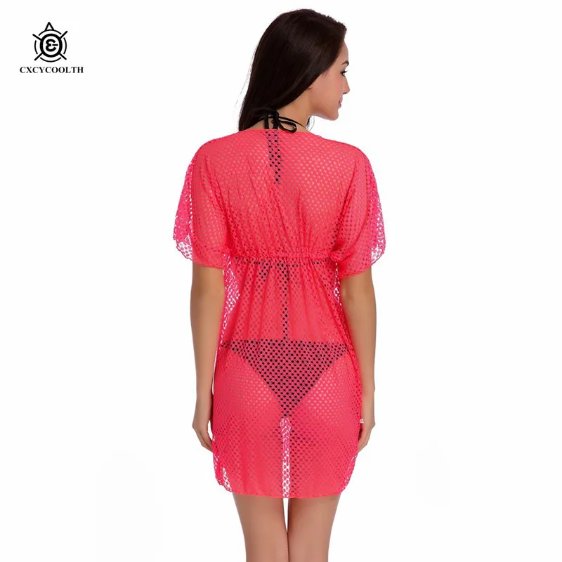 CXCYCOOLTH Cover-Ups 2020 Women Beach Dress Sexy Hollow Bikinis Cover Up Large Size Bathing Suits Summer Swimming Wear 2XL Tunic |