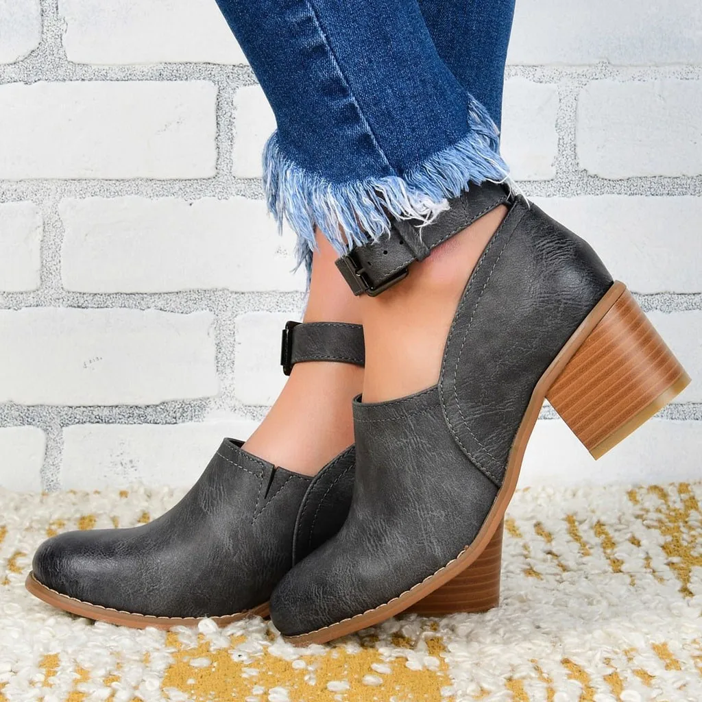 

SAGACE high heels Single Shoes women fashion Ankle Strap Round High Heel Sandals Female summer Casual shoes Sandalias femeninas