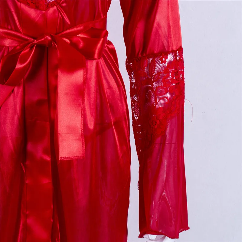 Кружевная сексуальная Длинная Ночная рубашка с v-образным вырезом женская ночная