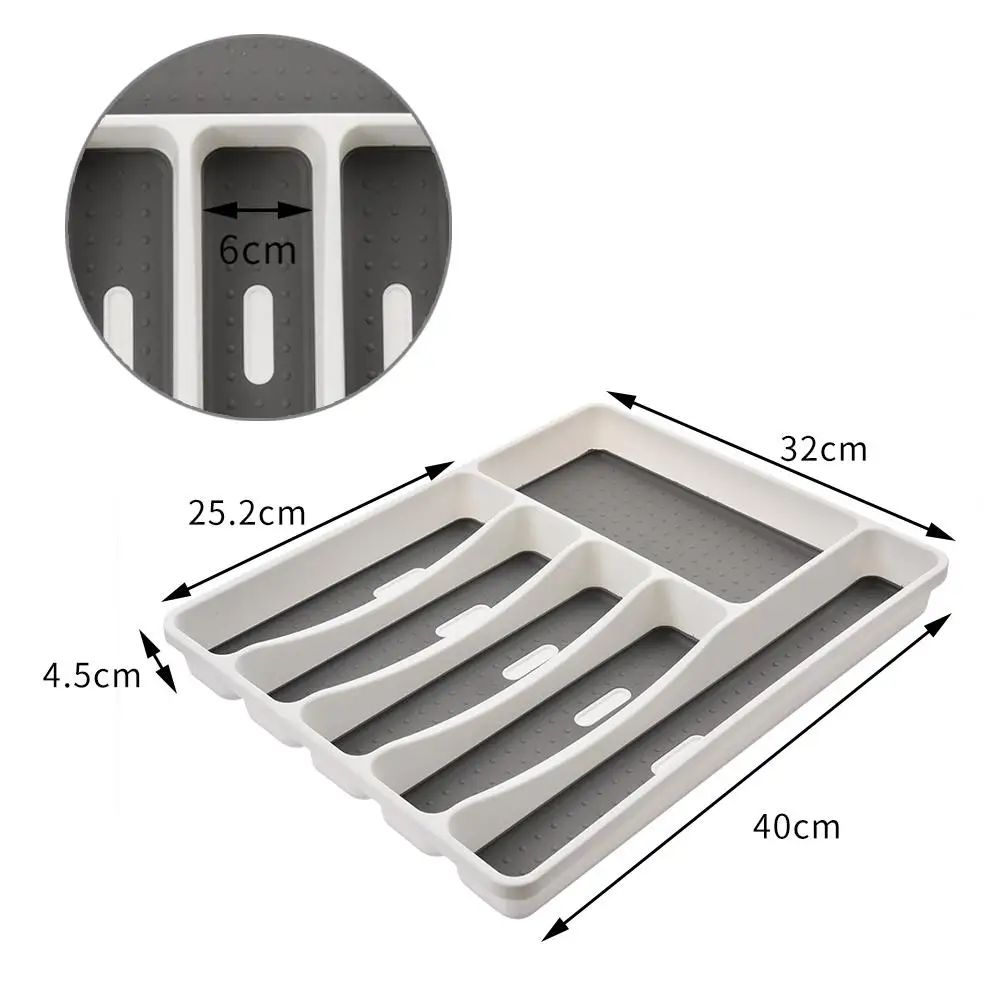 6 Compartments Kitchen Drawer Organizer Storage Cutlery Tray For Drawers Divider Durable Utensil Multi Partition Safe | Дом и сад