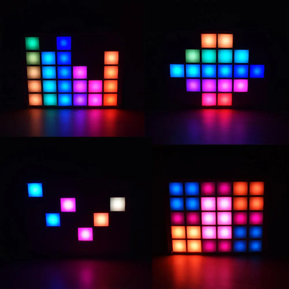 DIY Многофункциональный светодиодный классная музыка спектр rgb-цветов Цвет палитра часы, набор для самостоятельной сборки DIY светодиодный комплект