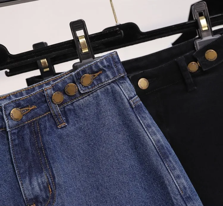 Модные большие размеры 5XL джинсовые шорты женские с высокой талией поддельные два джинсы Pieces брюки женские свободные джинсы повседневные шорты G350