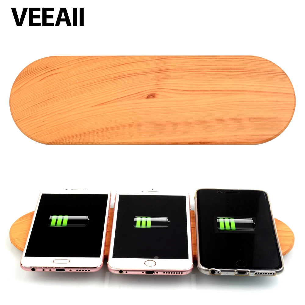 VEEAII горячая Распродажа Qi 10 Вт 9V1A низкотемпературная технология iphone 8, беспроводное зарядное устройство с 3 катушками для быстрой зарядки с тремя зонами
