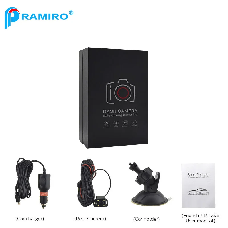 Pramiro оригинальный FHD 1080 P регистраторы двойной объектив камеры novatek96658 автомобиль
