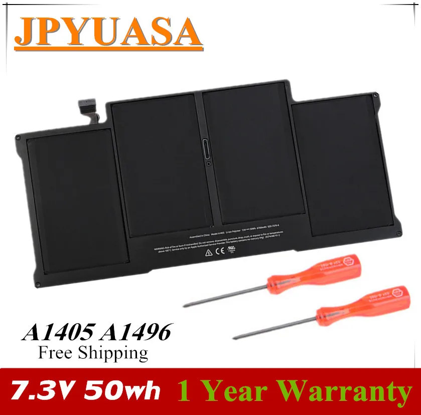 

JPYUASA 7,3 В 50wh A1405 A1496 ноутбук Батарея для MacBook Air 13 "A1369 2011 A1466 2012 MC503 MC504 MC965 MC966 020-7379-A