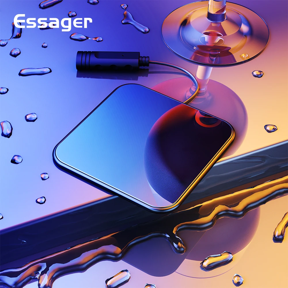 Essager 10 Вт Qi Беспроводное зарядное устройство для iPhone 11 Pro Xs Max X 8 Plus samsung S10 S9 Xiaomi huawei стекло быстрая Беспроводная зарядная площадка