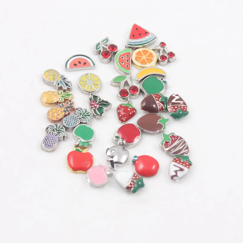 20pcs/lot MIX Fruit Star Moon Designs Alloy Floating Charm For Memory Living Locket | Украшения и аксессуары