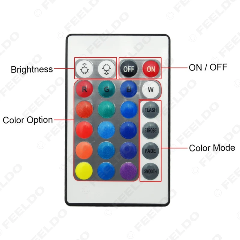 FEELDO 4 шт./компл. декоративная RGB Светодиодная лента для салона автомобиля набор