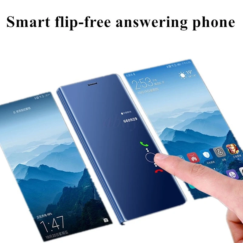 Умный зеркальный флип-чехол для huawei Honor P10 P20 P30 Lite Mate10 Mate20 Mate30 Pro Y5 Y6 Y7 Y9 Psmart плюс чехол Coque