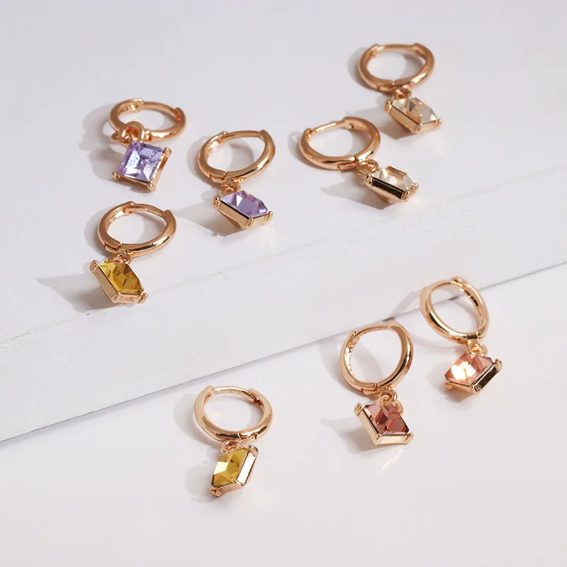 

Cute Endless Crystal Hoop Earrings for Women Girls Cartilage Geometric Hoop Earrings CZ Charm Jewelry Party Gift 2022