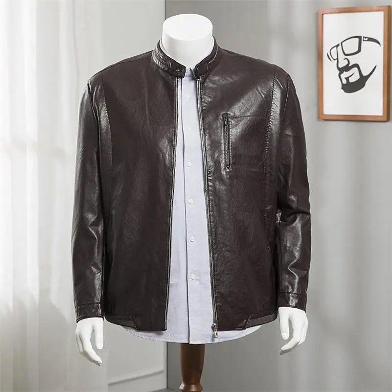XXL-7XL, Новое поступление, кожаные куртки, мужская куртка, одежда для среднего возраста, мужские пальто, весенне-осеннее пальто из искусственной кожи, большие размеры - Цвет: 3