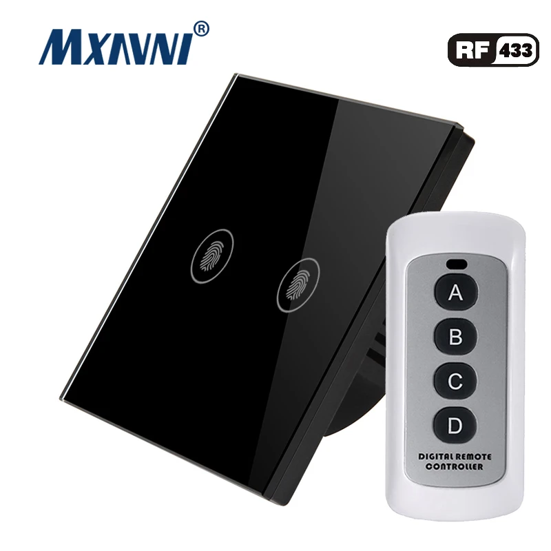 MXAVNI ЕС/Великобритания Стандартный сенсорный выключатель 2 банды 1 способ