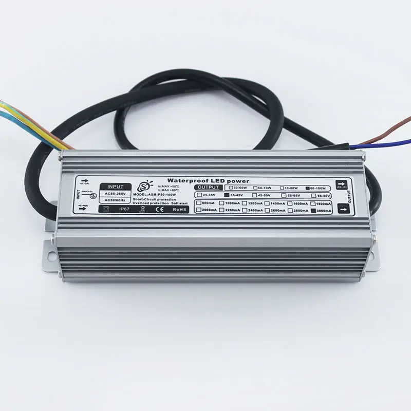 Водонепроницаемый светодиодный драйвер IP65 100 Вт источник питания с постоянным