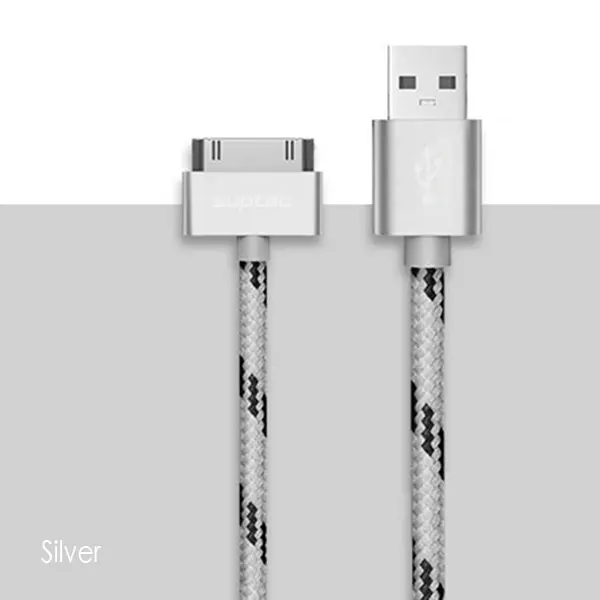 Silver SUPTEC для iPhone 4, 4S, 3g, S, 3g, iPad 1, 2, 3, iPod Nano touch, 30 Pin, USB кабель, быстрая зарядка, оригинальное зарядное устройство, адаптер, шнур для синхронизации данных - Цвет: Silver