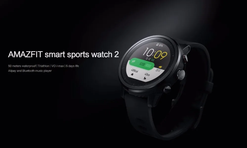 Оригинальная глобальная версия Amazfit Stratos 2 Смарт-часы спортивные gps 5ATM вода 2.5D gps Firstbeat плавательные умные часы