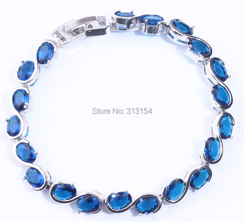 Для женщины ювелирные изделия сапфир и розовый топаз аметист серебро браслет 7 1/4