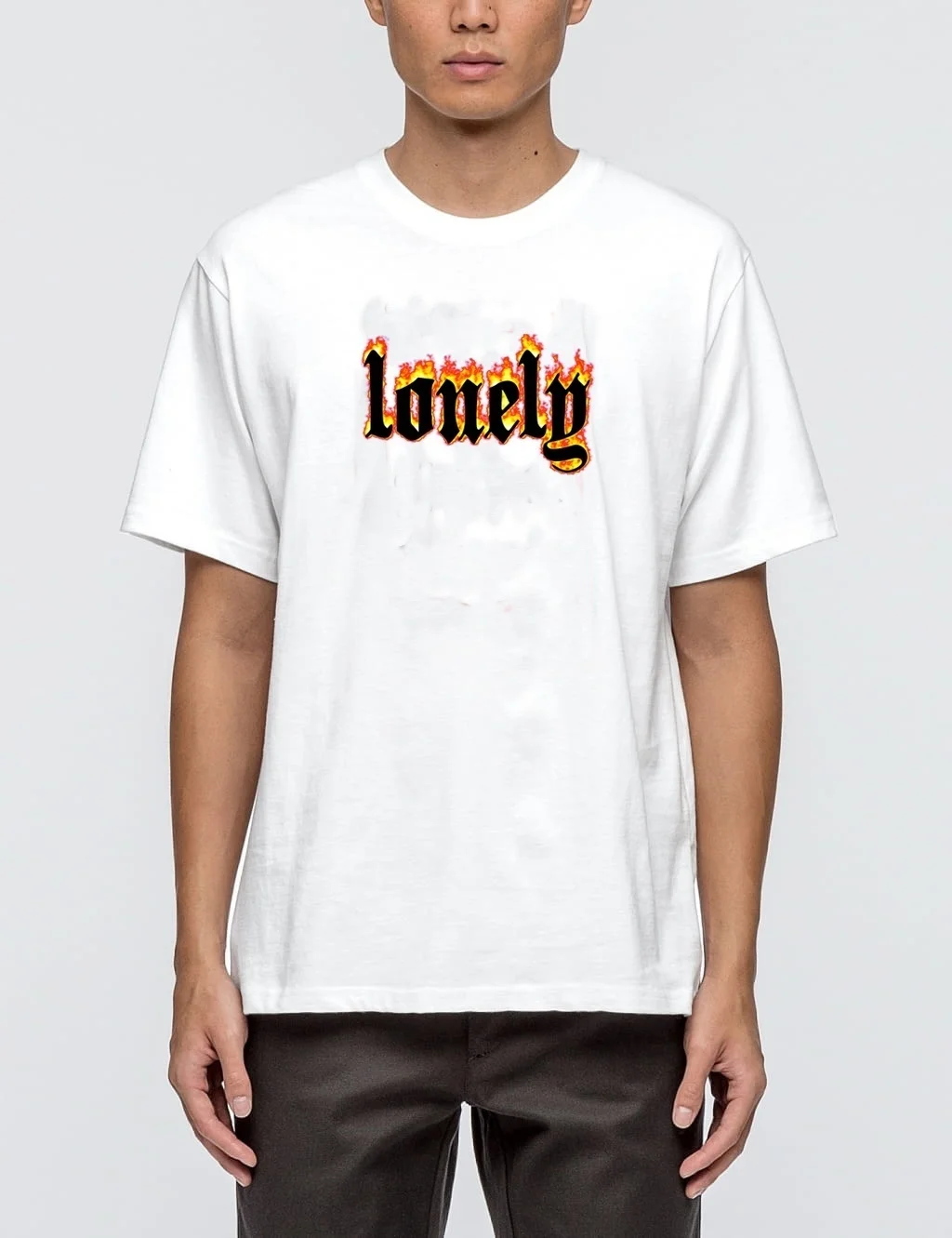 HAHAYULE футболка унисекс Lonely Flame 90s хипстер гранж графический Tee Tumblr Модный Милый Белый Топ