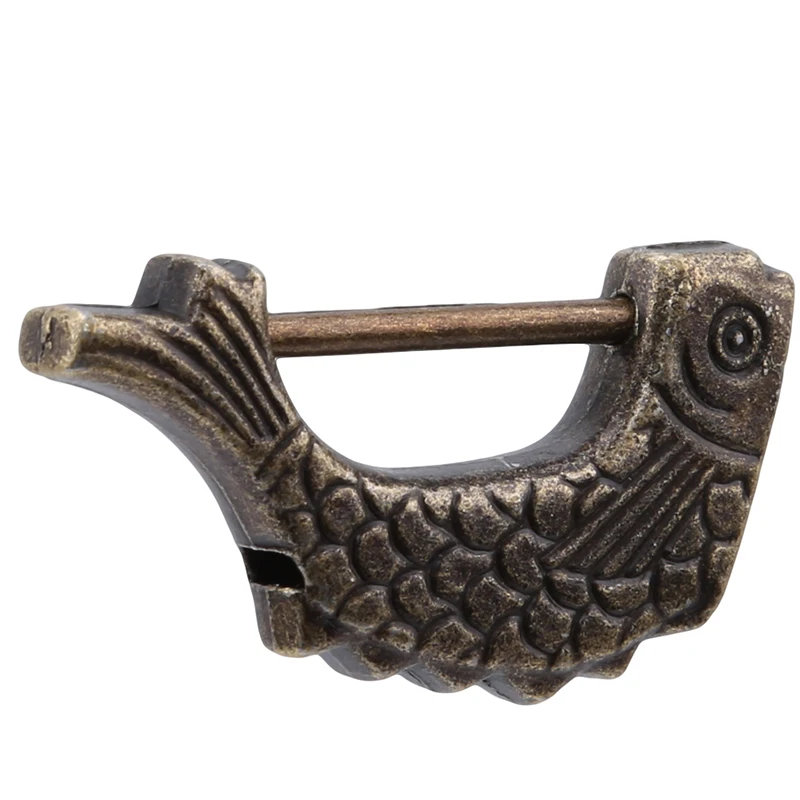 Antique Bronze Alloy Chinese Old Wooden Box Lock Jewelry Chest Padlock for Suitcase Drawer Cabinet | Обустройство дома