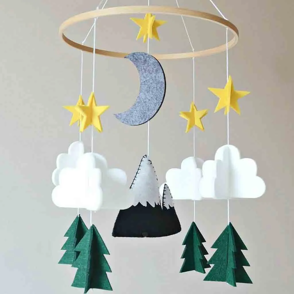 Felt DIY Craft Baby Room Decorations Tree Cloud Star Boys/Girls Crib Mobile Woodland Night Nursery Decoration |