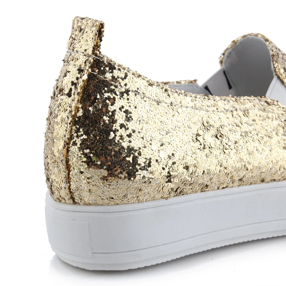 Женские кроссовки на платформе брендовые туфли танкетке блестящие повседневная