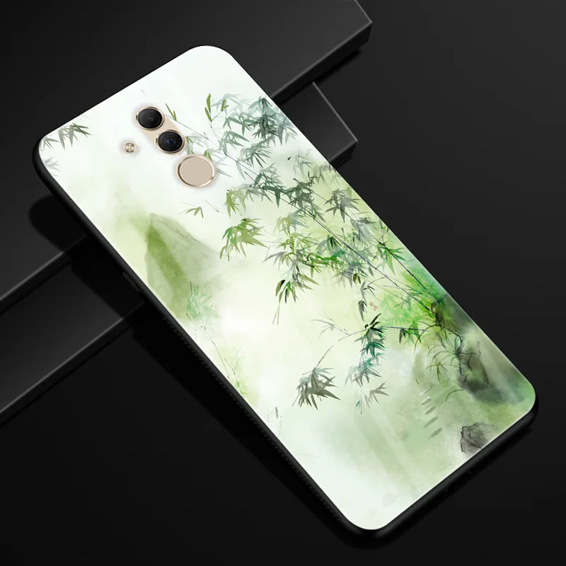 Для huawei mate 20 lite чехол Чехол из закаленного стекла для телефона черный ТПУ бампер чехол для huawei mate 20 lite стеклянная крышка mate 20 lite