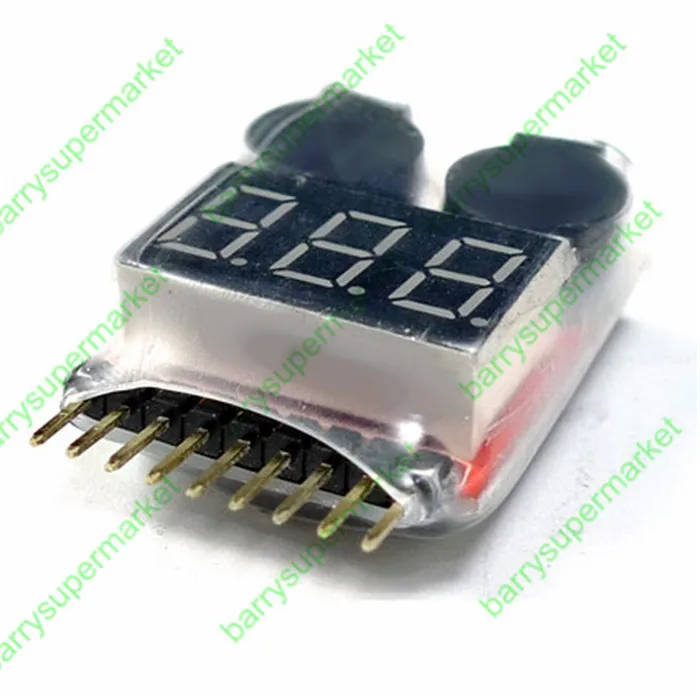 

10PC UAV battery tester xiaomi BB RC 1 to 8S Battery Voltage meter Indicator Low Voltage Alarm Buzzer For Lipl Li-ion LiMn Li-Fe