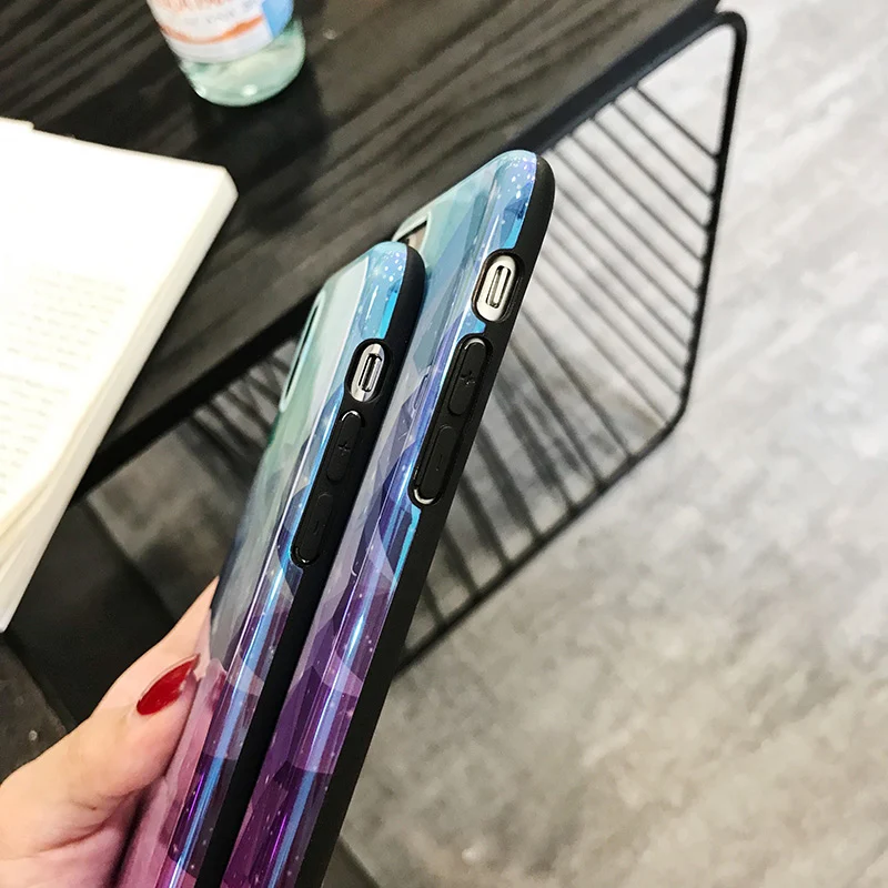 Алмазный градиентный Звездный чехол для iPhone X XS Max XR мягкий из ТПУ с отверстием 7 8 6