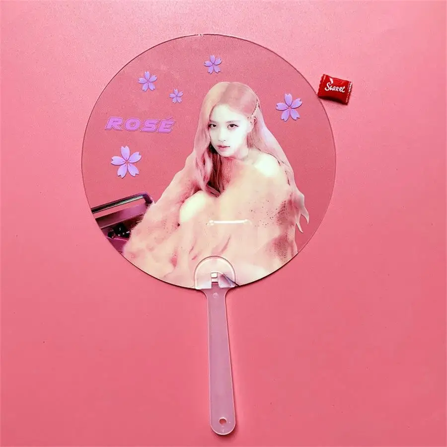 Kpop Blackpink портативный HD фото ручной вентилятор Дженни Лиза прозрачный ПВХ ручной вентилятор мигать летний подарок