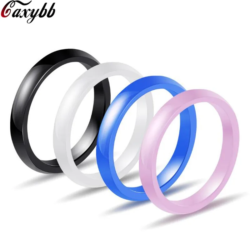 

3MM Female Simple Round Finger Ring Small Pink/Blue/White Color Ceramic Ring Vintage Wedding Engagement Rings For Women